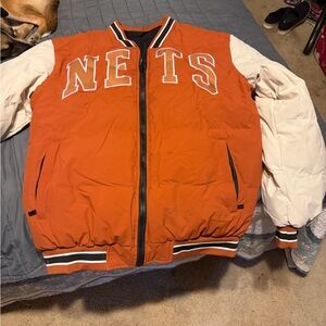 Men's Orange Varsity Jacket